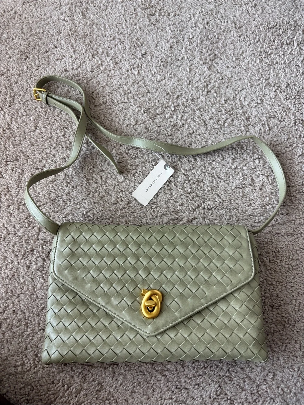 Anthropologie Foldover Woven Clutch